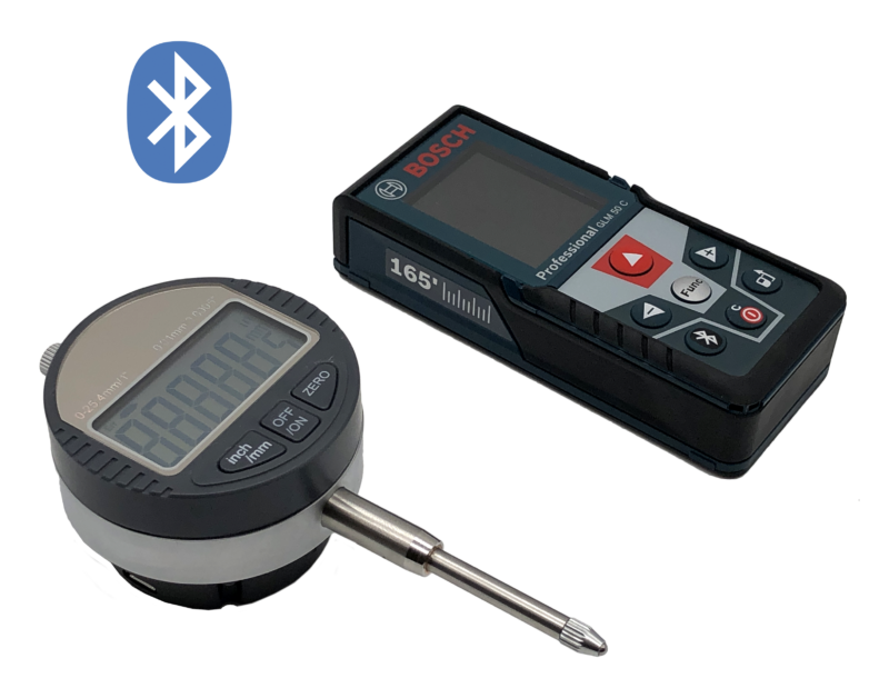 BlueDial indicator and wireless laser measure