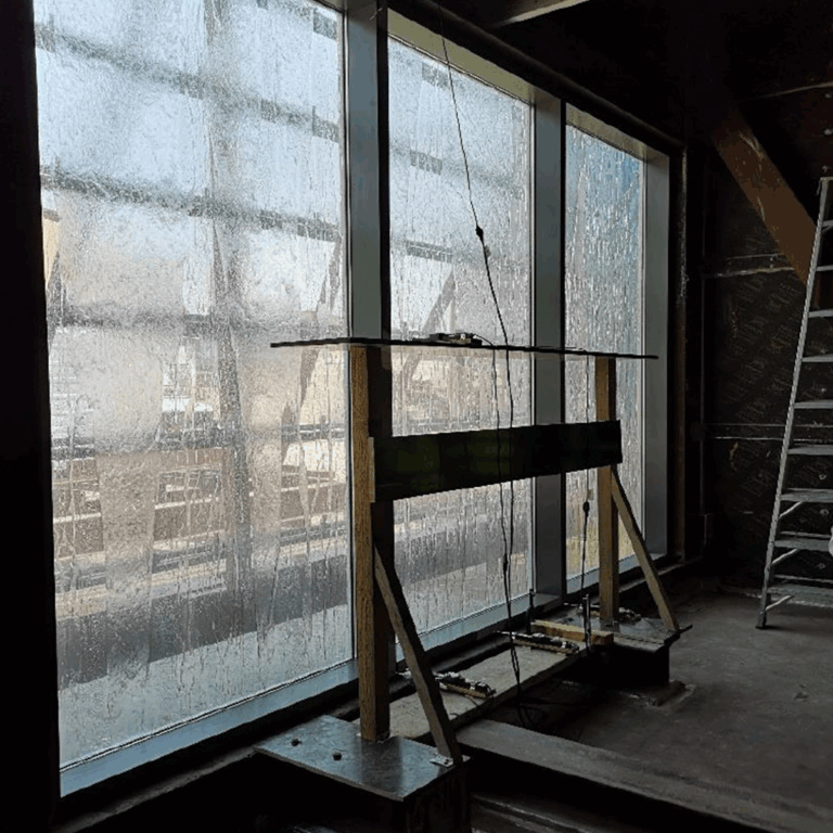 PileSense™ BlueDials in action as part of glazed curtain walling system testing