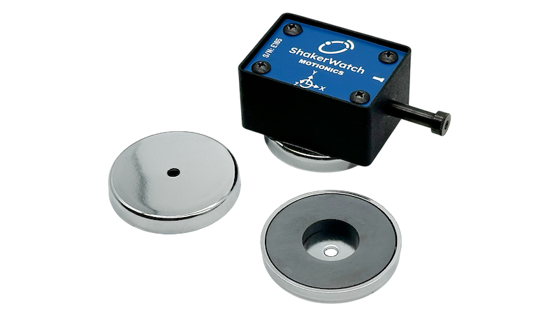 ShakerWatch wireless vibration sensor with interchangeable magnetic bases