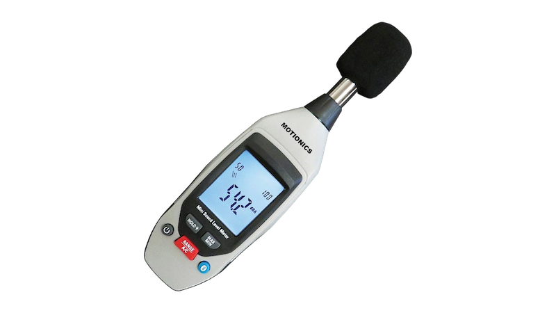 Bluetooth-enabled sound level meter by Motionics for wireless noise and sound measurement in industrial environments