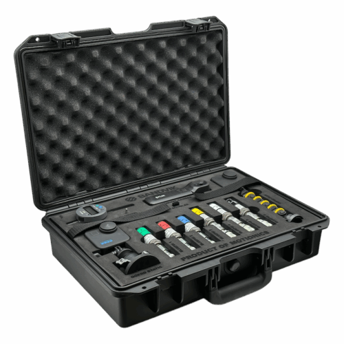 Sandvik SHOT Core Kit by Motionics featuring wireless measurement components including sensors, cameras, and accessories