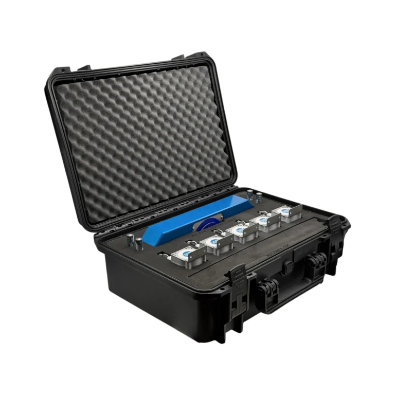 PileSense™: Wireless Load Deflection Test Kit – This PileSense™ Kit includes 5x BluePot Bluetooth String Pots and 1x Tension Load Cell in a protective carrying case with custom laser-cut foam. #PileSense #WirelessMeasurement #CustomApplicationKit [Ref: 1030251203]