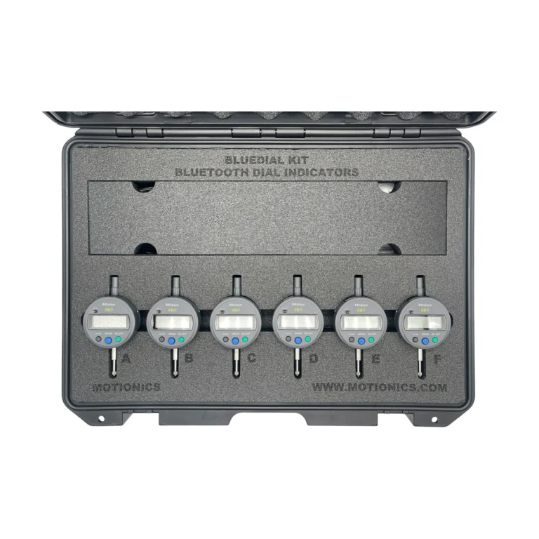 This BlueDial Kit includes 6x Bluetooth Digital Dial Indicators in a protective carrying case with custom laser-cut foam. #BlueDial #WirelessMeasurement #CustomApplicationKit [Ref: 1125251210]