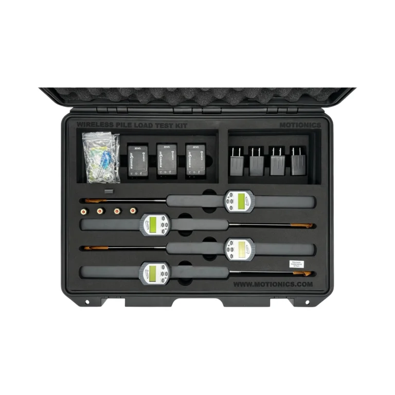 PileSense™: Wireless Load Deflection Test Kit – This PileSense™ custom kit includes 4x BlueDialLT (BDLT-402) Bluetooth Digital Dial Indicators and 4x WiMER1. #PileSense #WirelessMeasurement #CustomApplicationKit [Ref: 1028251014]