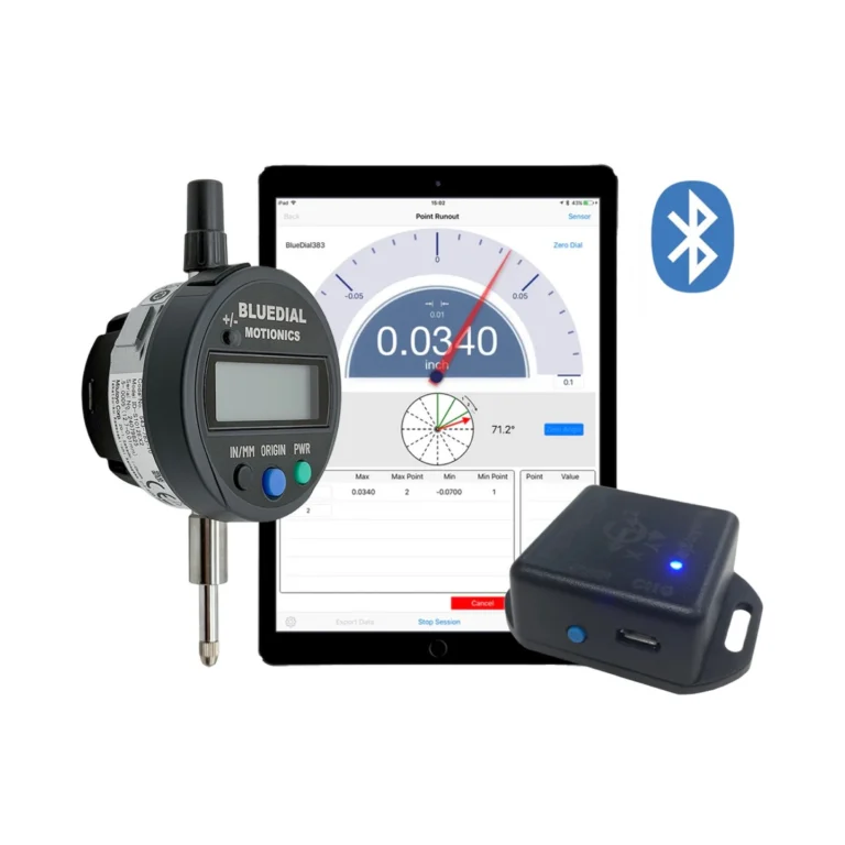Wireless Rotor Runout Kit – This Wireless Rotor Runout Kit includes 2x BlueDial (BD10-783) Bluetooth Digital Dial Indicator and 1x BlueAngle Bluetooth Angle Sensor. #RotorRunout #WirelessMeasurement #CustomApplicationKit [Ref: 1028250416]