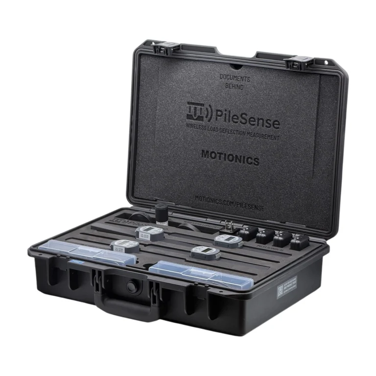 REF: 0428261206 | This PileSense wireless load deflection test kit (1/2) was designed for Keller and includes 4x BlueDial Bluetooth digital dial indicators, 4x WiMER wireless transmitters, 1x BluePSI Bluetooth pressure sensor and 1x T-Adapter with 38 Coupling in a protective carrying case with custom laser-cut foam.
#PileSense #WirelessMeasurement #CustomApplicationKit