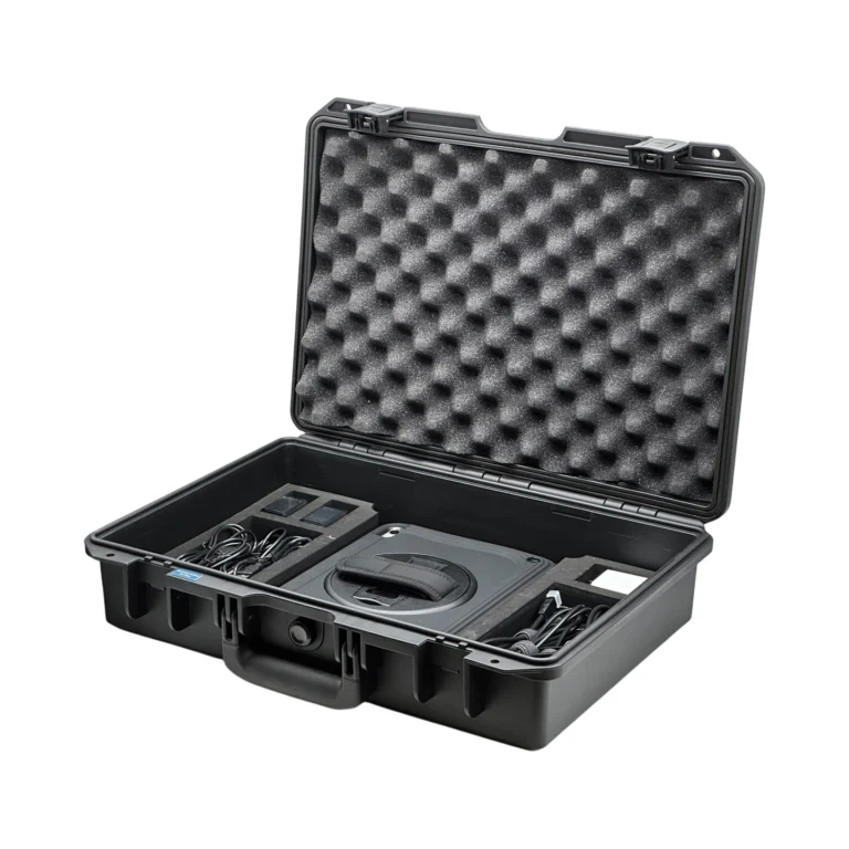 PileSense™: Wireless Load Deflection Test Kit – This PileSense™ Kit includes 4x BlueDial Bluetooth Digital Dial Indicators, 4x WiMER and 1x BluePSI Bluetooth Pressure Sensor an iPad plus accessories in a protective case with custom laser-cut foam. #PileSense #WirelessMeasurement #CustomApplicationKit [Ref: 1203250850]