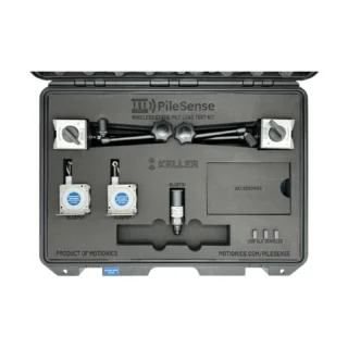 PileSense™: Wireless Load Deflection Test Kit – This PileSense™ Kit includes 2x BluePot Bluetooth String Pots, 2x MagBases and 1x BluePSI Bluetooth Pressure Sensor in custom laser-cut foam with Keller company branding. #PileSense #WirelessMeasurement #CustomApplicationKit [Ref: 1029250112]