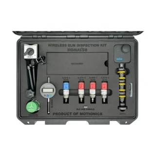 Wireless ELW Inspection Kit – This custom ELW Inspection Kit was designed for Komatsu for eliminating live work, improving safety, accuracy and efficiency. This kit includes 4x BluePSI Bluetooth Pressure Sensors, 1x BlueDial Bluetooth Digital Dial Indicator, 1x VibeSense Triaxial Accelerometer, 1x MagBase for BlueDial plus 1x GoPro with accessories. These tools are integrated into a protective carrying case with custom laser-cut foam and Komatsu company branding. #WirelessInspectionKit #WirelessMeasurement #CustomApplicationKit [Ref: 1203251229]