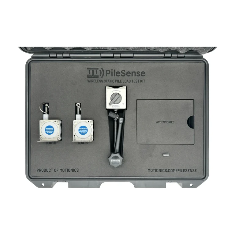 PileSense™ Wireless Load Deflection Test Kit – This PileSense™ custom kit includes 2x BluePot Bluetooth String Pots and 1x MagBase with accessories in a protective carrying case with custom laser-cut foam. #PileSense #WirelessMeasurement #CustomApplicationKit [Ref: 1203250934]