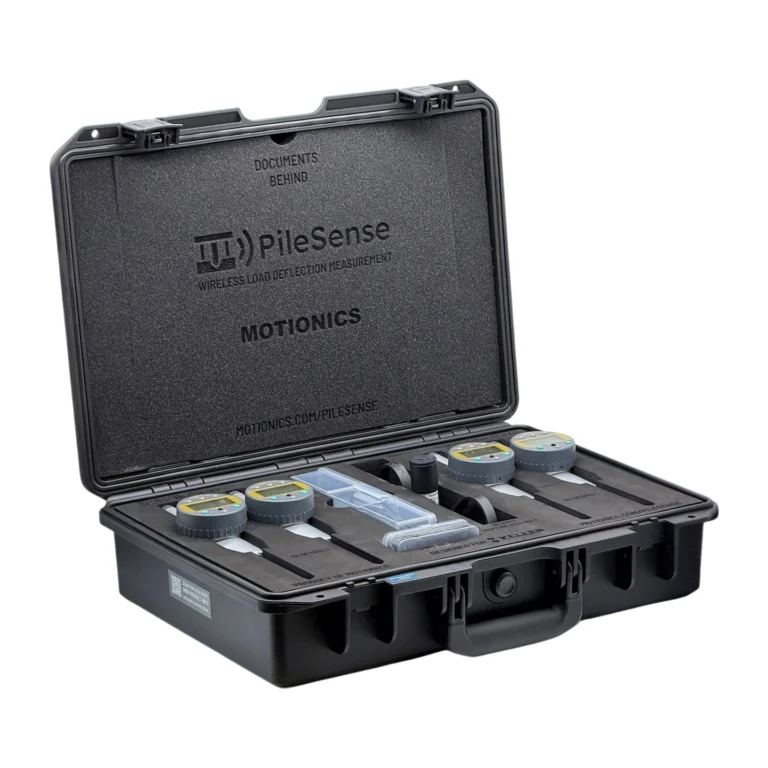 REF: 0428261204 | This PileSense wireless load deflection test kit (1/2) was designed for Keller and includes 4x BlueDial Bluetooth digital dial indicators, 1x BluePSI Bluetooth pressure sensor and 1x T-Adapter with 38 Coupling in a protective carrying case with custom laser-cut foam.
#PileSense #WirelessMeasurement #CustomApplicationKit