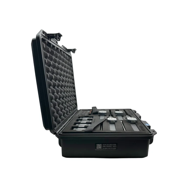 PileSense™: Wireless Load Deflection Test Kit – This PileSense™ Kit includes 4x BlueDial Bluetooth Digital Dial Indicators, 4x WiMER and 1x BluePSI Bluetooth Pressure Sensor an iPad plus accessories in a protective case with custom laser-cut foam. #PileSense #WirelessMeasurement #CustomApplicationKit [Ref: 1203250850]