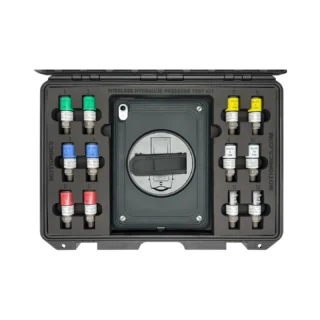 Wireless Hydraulic Pressure Test Kit: This ready-to-deploy custom kit includes 12x BluePSI 10K Bluetooth Pressure Sensors and an iPad with protective case. #WirelessInspectionKit #WirelessMeasurement #CustomApplicationKit [Ref: 1104250926]