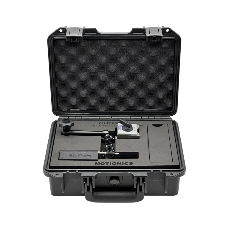 BlueProbe Bluetooth Probe Deflection Gauge – This BlueProbe kit includes 1x BlueProbe Bluetooth Probe Deflection Gauge and 1x MagBase in a protective carrying case with custom laser-cut foam. #BlueProbe #WirelessMeasurement #CustomApplicationKit [Ref: 1203251118]