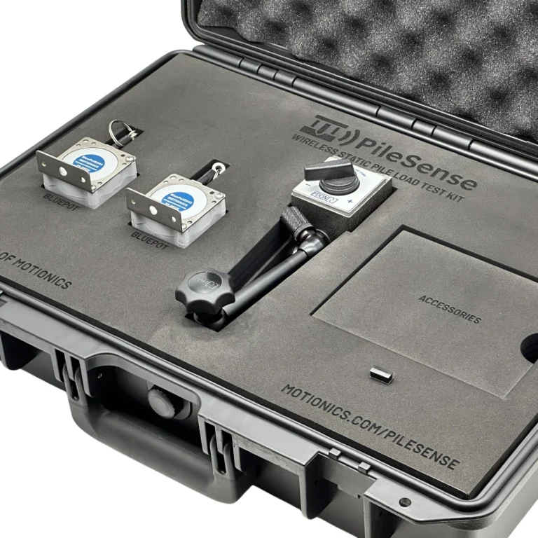 PileSense™ Wireless Load Deflection Test Kit – This PileSense™ custom kit includes 2x BluePot Bluetooth String Pots and 1x MagBase with accessories in a protective carrying case with custom laser-cut foam. #PileSense #WirelessMeasurement #CustomApplicationKit [Ref: 1203250934]