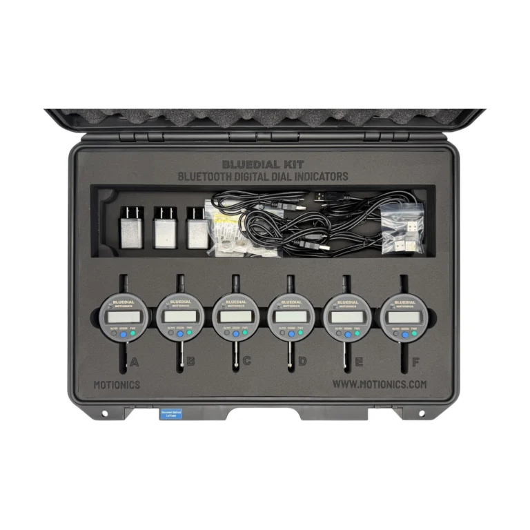 BlueDial Kit: Bluetooth Digital Dial Indicators – This custom BlueDial Kit includes 6x BlueDial Bluetooth Digital Dial Indicators and accessories in a protective carrying case with laser-cut foam. #BlueDial #WirelessMeasurement #CustomApplicationKit [Ref: 1028250218]