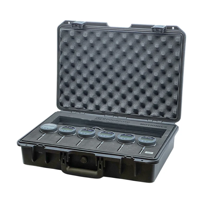 PileSense™ Wireless Load Deflection Test Kit – This PileSense™ kit includes 6x BlueDial Bluetooth Digital Dial Indicators and accessories. #PileSense #WirelessMeasurement #CustomApplicationKit [Ref: 1125251036]