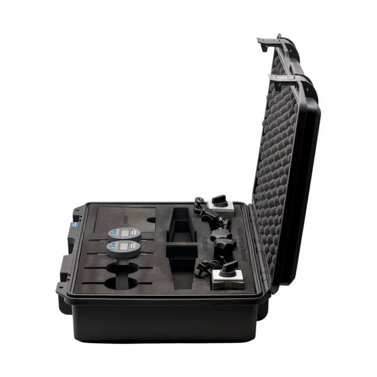 REF: 0429260515 | This BlueDial kit includes 2x BlueDial Bluetooth digital dial indicators and 2x MagBase magnetic bases in a protective carrying case with custom laser-cut foam. This kit also includes additional cutouts for the client's existing dials and bases.
#BlueDial #WirelessMeasurement #CustomApplicationKit