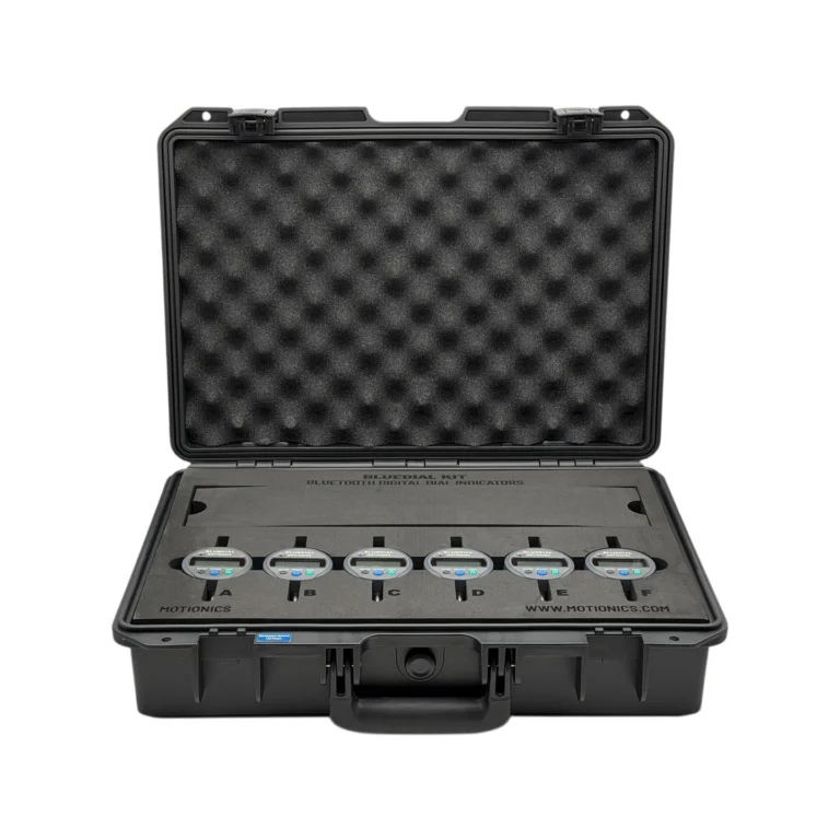 BlueDial Kit: Bluetooth Digital Dial Indicators – This custom BlueDial Kit includes 6x BlueDial Bluetooth Digital Dial Indicators and accessories in a protective carrying case with laser-cut foam. #BlueDial #WirelessMeasurement #CustomApplicationKit [Ref: 1028250218]