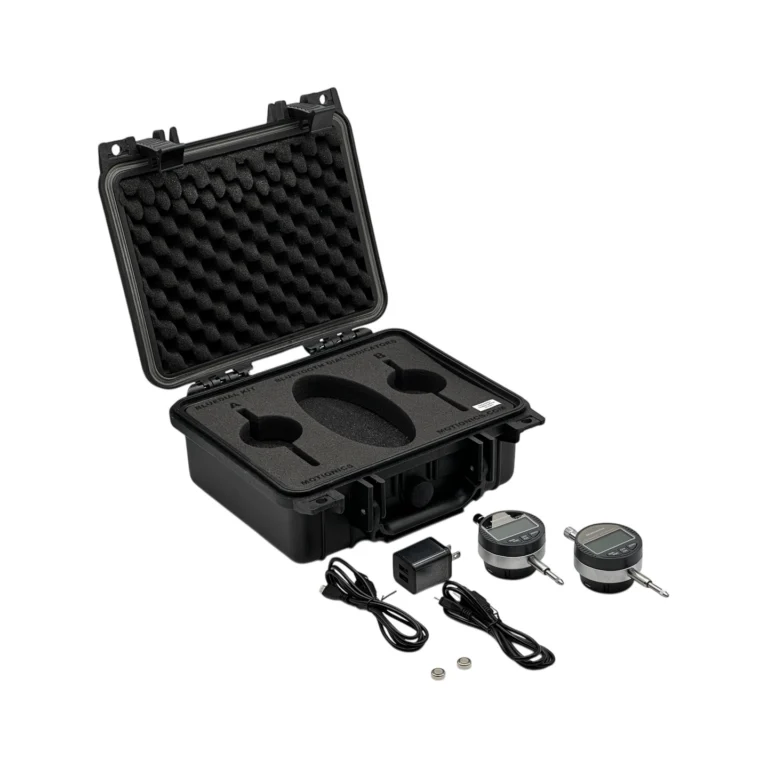 This BlueDial Kit includes 2x BlueDial Bluetooth Digital Dial Indicators and accessories in a protective carrying case with custom laser-cut foam. #BlueDial #WirelessMeasurement #CustomApplicationKit [Ref: 1202251048]
