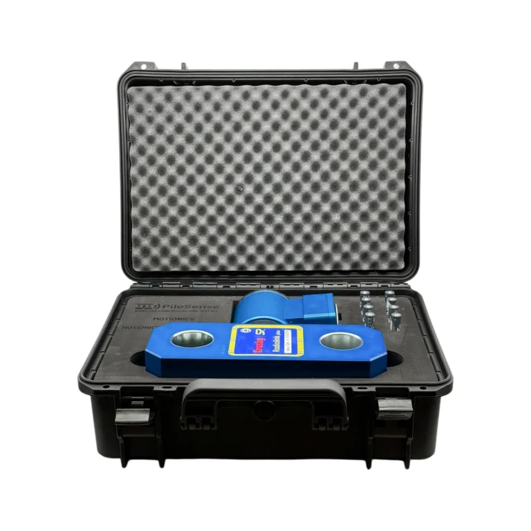 This custom Wireless Load Cell Kit includes 1x Wireless Tension Load Cell, 1x Wireless Compression Load Cell and batteries in a protective carrying case with custom laser-cut foam. #WirelessLoadGauge #PileSense #WirelessMeasurement #CustomApplicationKit [Ref: 1216250417]