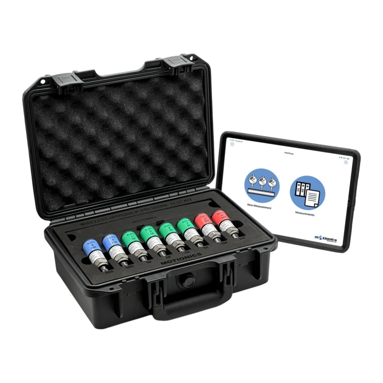 This Wireless Hydraulic Pressure Test Kit includes 8x BluePSI Bluetooth Pressure Sensors and accessories in a protective carrying case with custom laser-cut foam. #WirelessHydraulicTestKit #WirelessMeasurement #CustomApplicationKit [Ref: 1203251015]