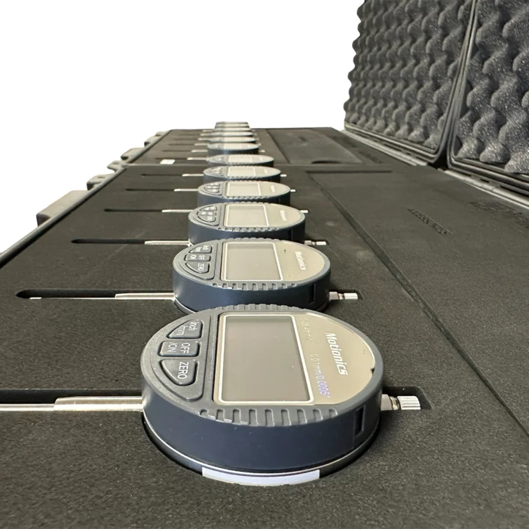 PileSense™ Wireless Load Deflection Test Kit – This PileSense™ kit includes 6x BlueDial Bluetooth Digital Dial Indicators and accessories. #PileSense #WirelessMeasurement #CustomApplicationKit [Ref: 1125251036]