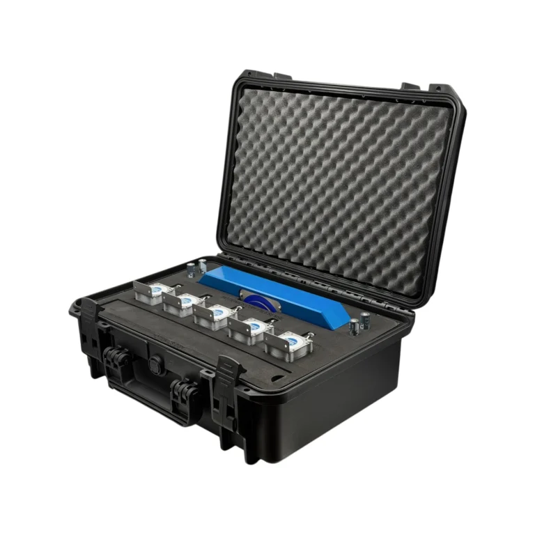 PileSense™: Wireless Load Deflection Test Kit – This PileSense™ Kit includes 5x BluePot Bluetooth String Pots and 1x Tension Load Cell in a protective carrying case with custom laser-cut foam. #PileSense #WirelessMeasurement #CustomApplicationKit [Ref: 1030251203]
