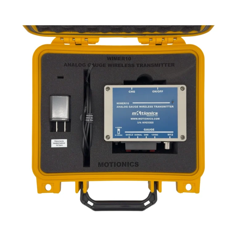 WiMER10 is a universal transmitter for reading the analog signal from a sensor with either 0-10VDC output or 4-20mA output. Signal type can be easily selected with a slide switch on the transmitter. WiMER10 ensures accurate results with a 16-bit high-precision ADC and offers convenient wireless data collection via Bluetooth Low Energy.

WiMER10 sends readings to iPhone, iPad, Android and Windows PC (USB Bluetooth Dongle needed for PC). Upgrade to a WiMER10 Kit which includes a protective carrying case and custom laser-cut foam for secure transport and storage. #WiMER #WirelessMeasurement [Ref: 1218250950]