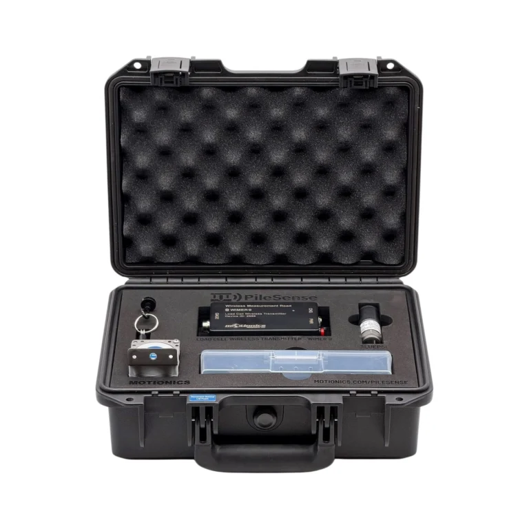 REF: 0415261142 | This custom PileSense wireless load deflection test kit includes and includes 1x BluePot Bluetooth string pot, 1x BluePSI Bluetooth pressure sensor and 1x WiMER9 wireless transmitter for load cells. Kit secured in a protective carrying case with custom laser-cut foam.
#PileSense #WirelessMeasurement #CustomApplicationKit