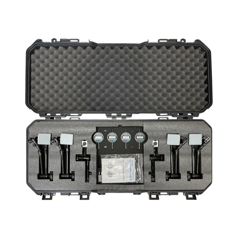 This BlueDial Kit includes 4x BlueDial Bluetooth Digital Dial Indicators and 6x Magbases in a large Plano protective carrying case with custom laser-cut foam. #BlueDial #WirelessMeasurement #CustomApplicationKit [Ref: 1125250243]