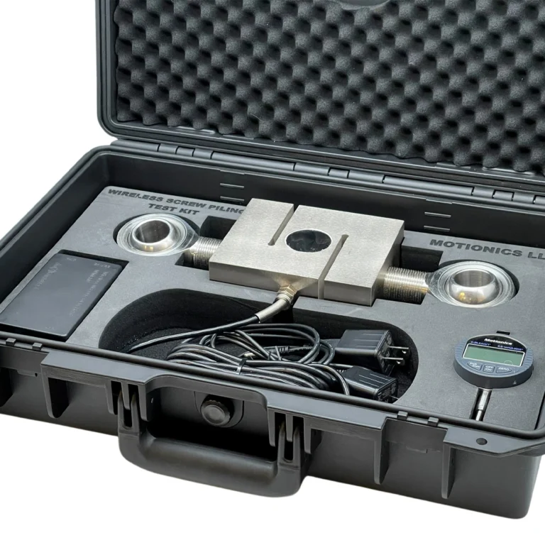 PileSense™ Wireless Load Deflection Test Kit – This Custom PileSense™ Kit (Wireless Screw Piling Test Kit) includes a Tension Load Cell connected to an external transmitter with 1x BlueDial Bluetooth Digital Dial Indicator. #PileSense #WirelessMeasurement #CustomApplicationKit [Ref: 1125250214]