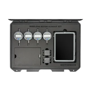 This Wireless Rotor Runout Kit includes 4x BlueDial Bluetooth Digital Dial Indicators, 2x BlueAngle Bluetooth Angle Sensors and 1x iPad with our Rotor Runout app. Secured in a protective carrying case with custom laser-cut foam. #RotorRunout #WirelessMeasurement #CustomApplicationKit [Ref: 1125251252]