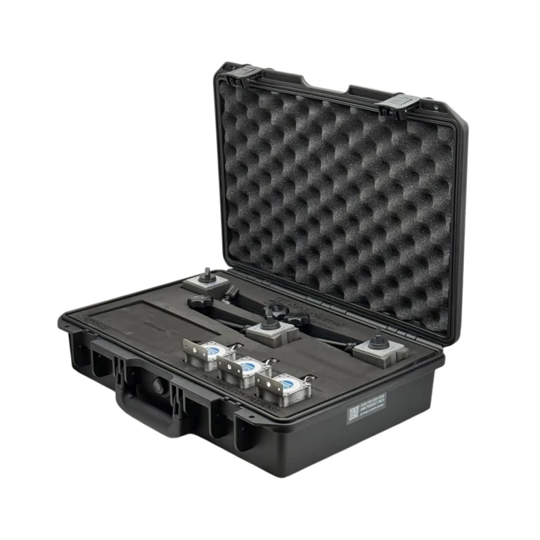 PileSense™ Wireless Load Deflection Test Kit – This PileSense™ custom kit includes 3x BluePot Bluetooth String Pots for deflection measurement and 3x MagBases in a protective carrying case with laser-cut foam. #PileSense #WirelessMeasurement #CustomApplicationKit [Ref: 1216250346]