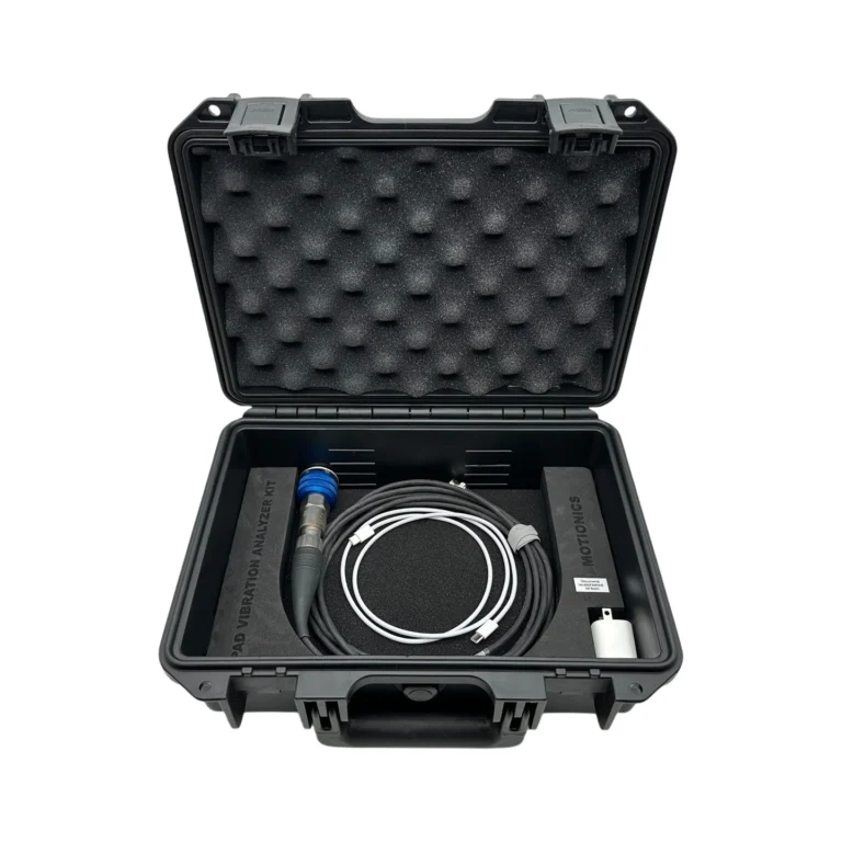 This iPad Vibration Analysis Kit includes an iPad, a Single-Axis Accelerometer and a 2-Channel DAQ box with 2-Ch simultaneous measurement in a convenient and durable carrying case. #iPadVibrationAnalyzer #VibrationMeasurement #CustomApplicationKit [Ref: 1104251009]