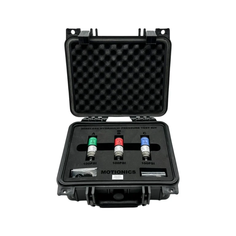 Wireless Hydraulic Pressure Test Kit – This kit includes 3x BluePSI Bluetooth Pressure Sensors in a protective carrying case with laser-cut foam. #WirelessHydraulicTestKit #WirelessMeasurement #CustomApplicationKit [Ref: 1202250931]