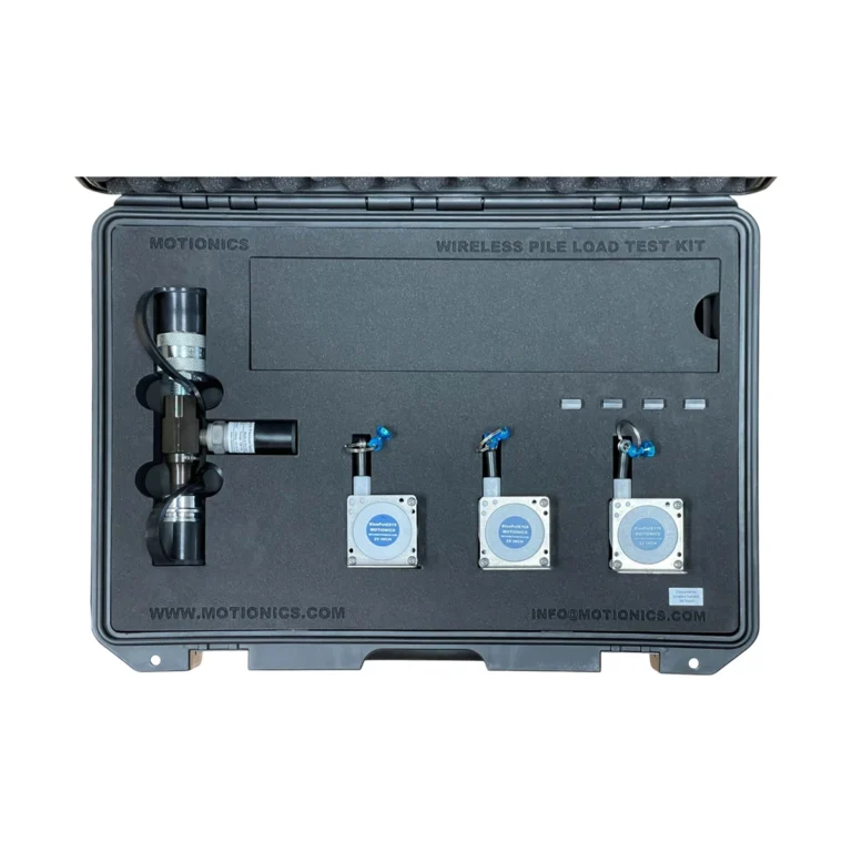PileSense™ Wireless Load Deflection Test Kit – This Custom PileSense™ Kit includes 3x BluePot Bluetooth String Pot and 1x BluePSI Bluetooth Pressure Sensor in a protective carrying case with custom laser-cut foam. #PileSense #WirelessMeasurement #CustomApplicationKit [Ref: 1125251227]