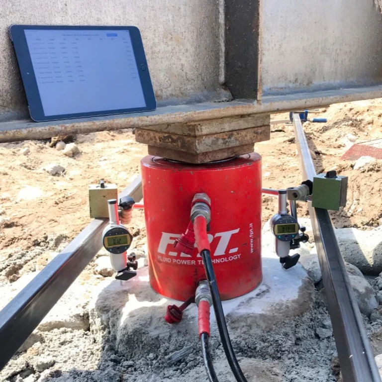 PileSense™: Wireless Static Pile Load Test Kit – PileSense™ is a fully wireless, modular, and customizable solution for performing static pile load tests with more precision and accuracy. The kit includes Bluetooth sensors that connect to our software, enabling real-time wireless monitoring and recording of pile load tests.

Configure your setup by choosing from a selection of wireless gauges and devices, including BlueDial Bluetooth dial indicators, BluePSI pressure sensors, and Bluetooth load gauges.

All PileSense™ sensors sync seamlessly with our easy-to-use PileSense iPad app or MultiGage PC software, delivering synchronized real-time data updates for more accurate analysis.

The PileSense™ system supports multiple dial indicators (up to 6 on iPad, and even more on Windows), making it scalable for anything from small-scale testing to large, multi-point measurements. For remote monitoring, our optional MultiGage Cloud platform allows you to view and share live test data from anywhere in the world. #PileSense #InTheField [Ref: 1026251237]