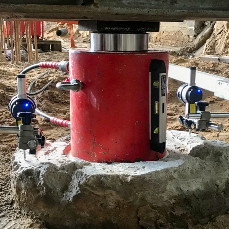 PileSense™ Wireless Load Deflection Test Kit – This PileSense™ kit includes 2 x BlueDial Bluetooth Digital Dial Indicators and 1 x BluePSI Bluetooth Pressure Sensor connected to an iPad running the PileSense app. #PileSense #WirelessMeasurement #InTheField [Ref: 1125250950]