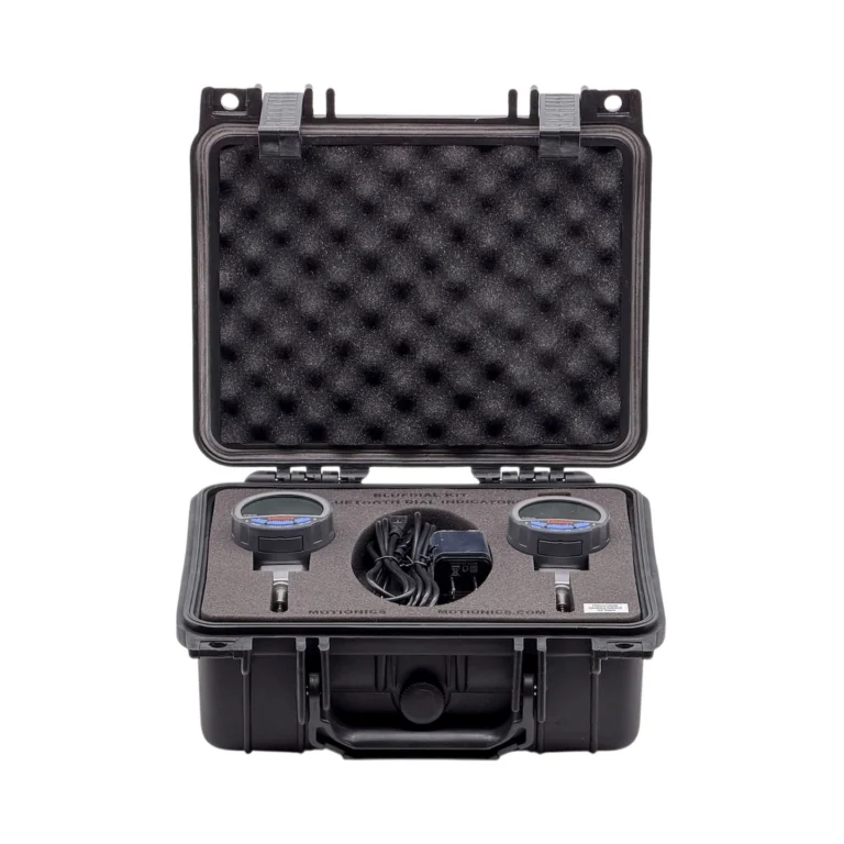 REF: 0427260109 | This custom BlueDial kit includes 2x BlueDial 1" digital dial indicators in a protective carrying case with custom laser-cut foam. #BlueDial #WirelessMeasurement #CustomApplicationKit