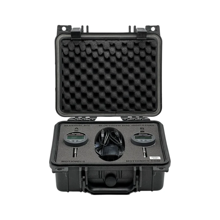 This BlueDial Kit includes 2x BlueDial Bluetooth Digital Dial Indicators and accessories in a protective carrying case with custom laser-cut foam. #BlueDial #WirelessMeasurement #CustomApplicationKit [Ref: 1202251048]