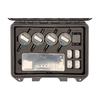 Wireless Rotor Runout Kit – This Wireless Rotor Runout Kit includes 4x BlueDial Bluetooth Digital Dial Indicators, 1x BlueAngle and an iPad plus accessories in a protective carrying case with custom laser-cut foam for transport and storage. #RotorRunout #WirelessMeasurement #CustomApplicationKit [Ref: 1229250935]