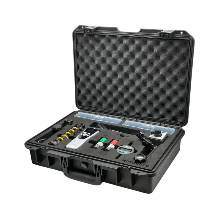 Wireless Inspection Kit – This custom kit includes 2x BluePSI Bluetooth Pressure Sensors, 1x BlueDial Bluetooth Digital Dial Indicator, 1x MagBase for BlueDial, 1x BlueTak Bluetooth Tachometer with 1x Flexible MagBase and 1x Small MagBase plus accessories. These tools are integrated into a protective carrying case with custom laser-cut foam. #WirelessInspectionKit #WirelessMeasurement #CustomApplicationKit [Ref: 1203250103]