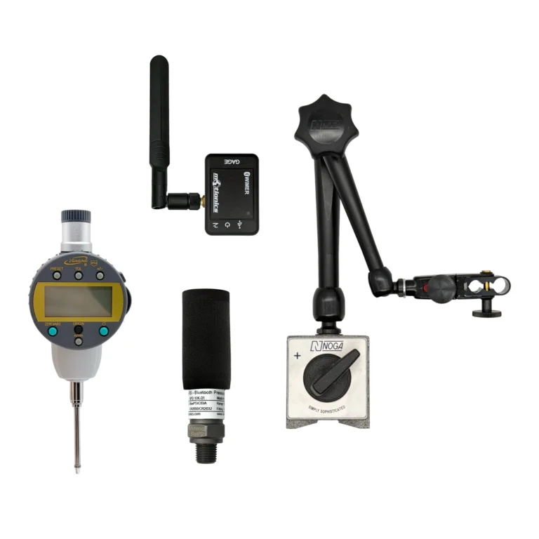 REF: 0512260454 | This PileSense wireless load deflection test kit includes 4x BlueDial 1 inch Bluetooth digital dial indicators, 4x WiMER 1+ long range wireless transmitters, 1x BluePSI B Bluetooth pressure sensor and 2x MagBases in a protective carrying case with custom laser-cut foam.
#PileSense #WirelessMeasurement #CustomApplicationKit