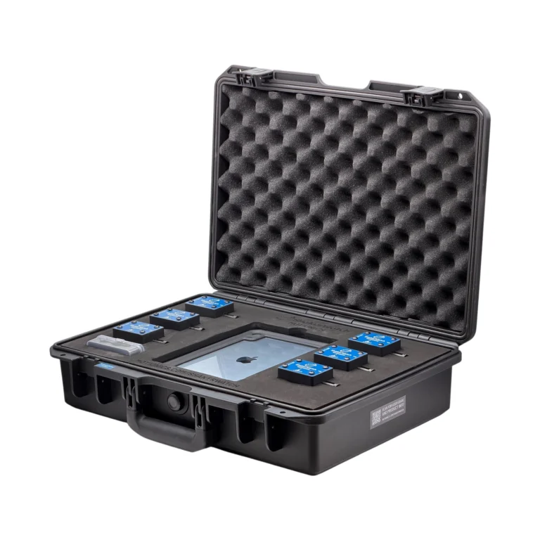REF: 0702260408 | This ShakerWatch kit comes with 6x ShakerWatch wireless vibration analyzers and an iPad mini in a protective carrying case with custom laser-cut foam. #ShakerWatch #VibrationAnalysis #CustomApplicationKit