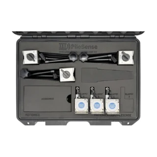 REF: 0401260550 | This custom PileSense wireless load deflection test kit includes 3x BluePot Bluetooth String Pots and 3x MagBases in a protective carrying case with custom laser-cut foam. #PileSense #WirelessMeasurement #CustomApplicationKit