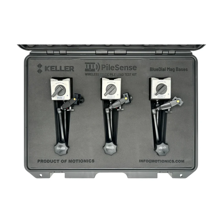 PileSense™: Wireless Load Deflection Test Kit – This PileSense™ Kit includes 3x MagBases in custom laser-cut foam with Keller company branding. #PileSense #WirelessMeasurement #CustomApplicationKit [Ref: 1202250530]