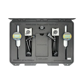 PileSense™ Wireless Load Deflection Test Kit – This PileSense™ Kit includes 2x BlueDial Bluetooth Digital Dial Indicators, 1x BluePSI Bluetooth Pressure Sensor and 2x MagBases in a protective carrying case with custom laser-cut foam. #PileSense #WirelessMeasurement #CustomApplicationKit [Ref: 1125250257]