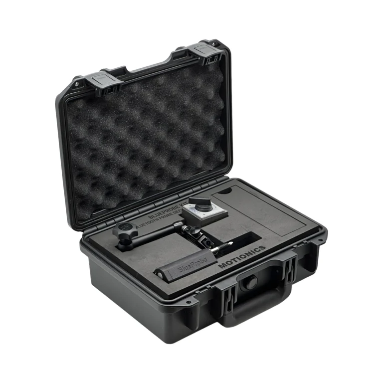 BlueProbe Bluetooth Probe Deflection Gauge – This BlueProbe kit includes 1x BlueProbe Bluetooth Probe Deflection Gauge and 1x MagBase in a protective carrying case with custom laser-cut foam. #BlueProbe #WirelessMeasurement #CustomApplicationKit [Ref: 1203251118]