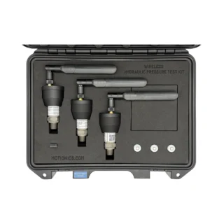 This custom Wireless Hydraulic Pressure Test Kit includes 3x BluePSI D Bluetooth pressure sensors with external long range antenna in a protective carrying case with custom laser-cut foam. #WirelessHydraulicTestKit #WirelessMeasurement #CustomApplicationKit [Ref: 0528260318]